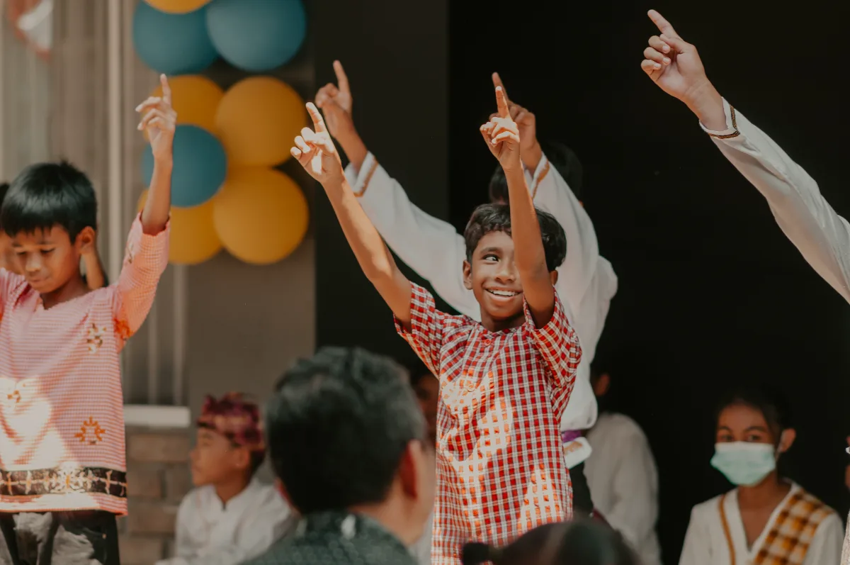 Students celebrating a school milestone